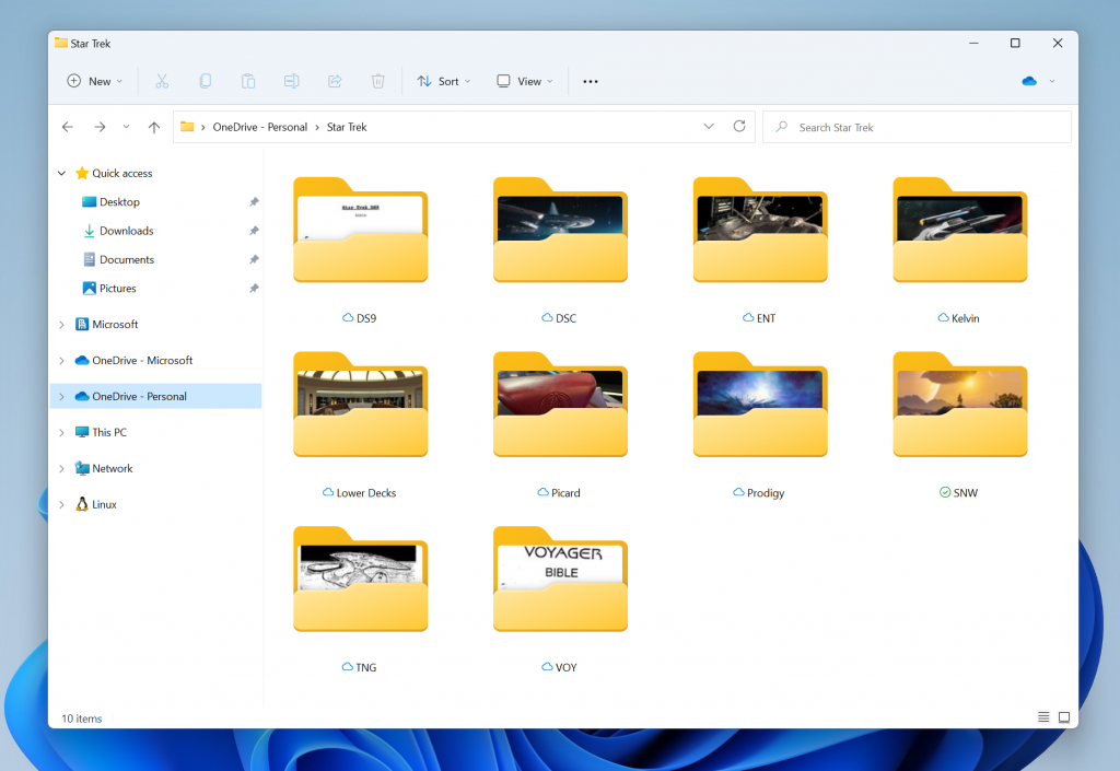 Image showcasing folder previews in Explorer