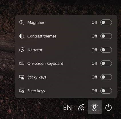 Image showcasing new Accessibility menu on lock screen