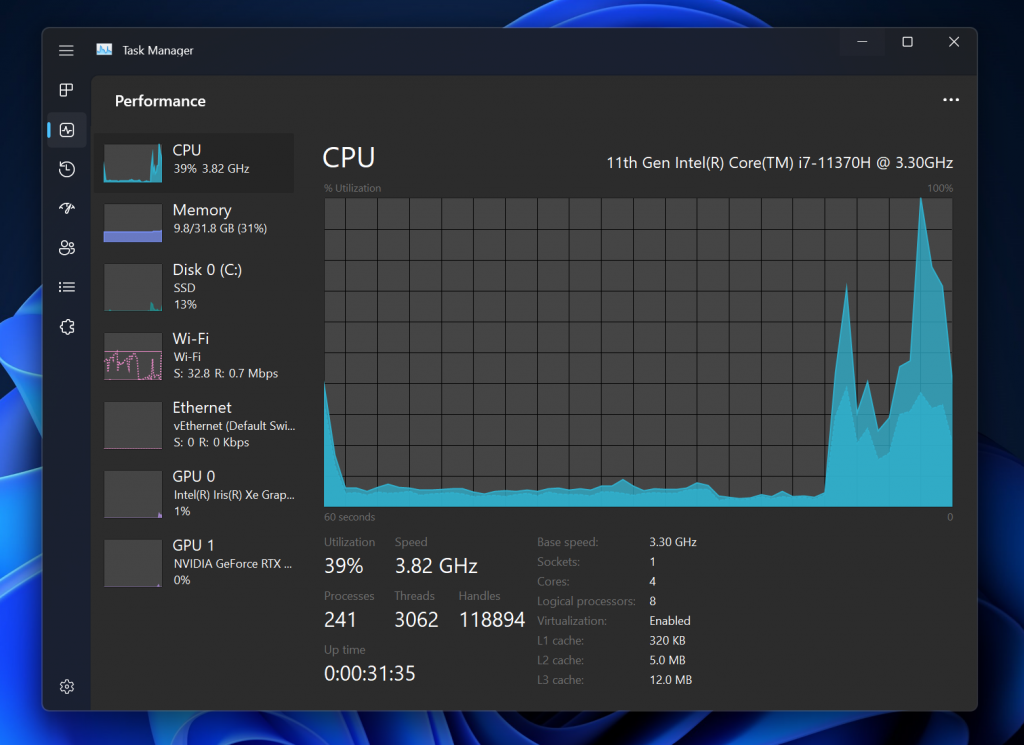 Image showcasing the Task Manager redesign in Windows 11